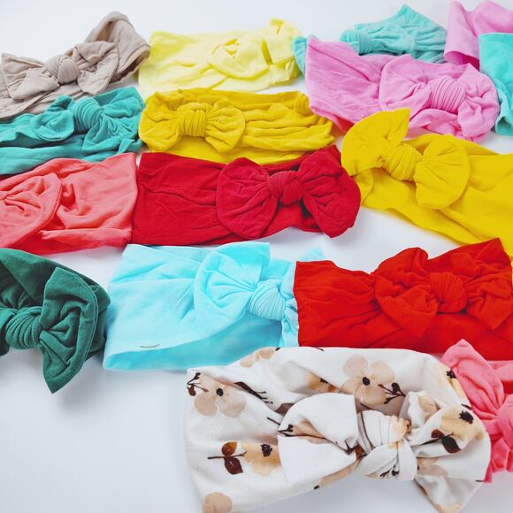 21 Baby Bow Headbands Set - Fun Colors - Picture 3 of 5